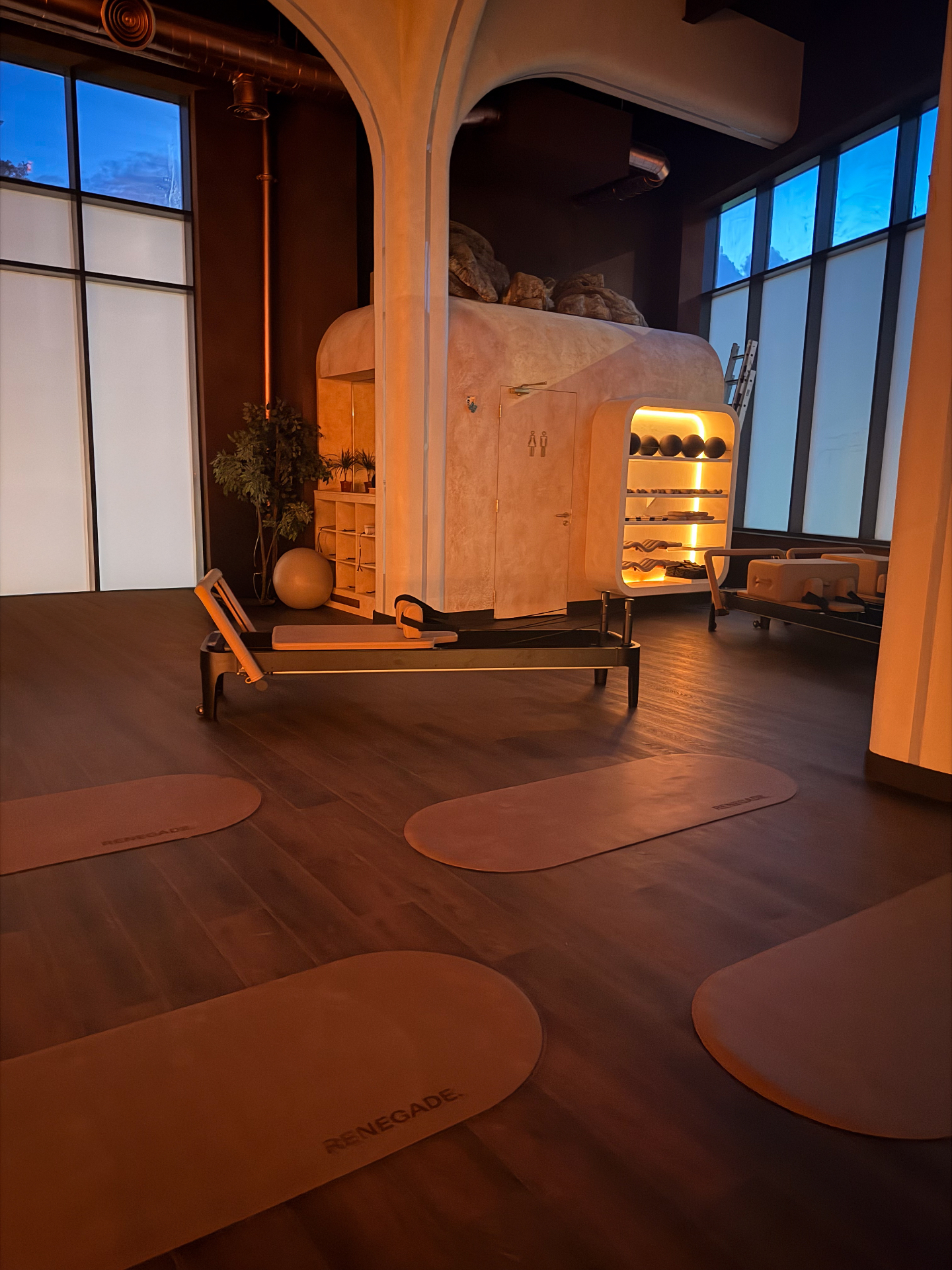 Studio view with Renegade mats, reformer Pilates Bristol