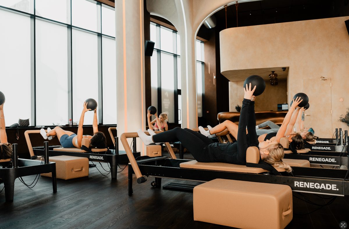Renegade Reformer class with medicine balls, reformer Pilates Bristol